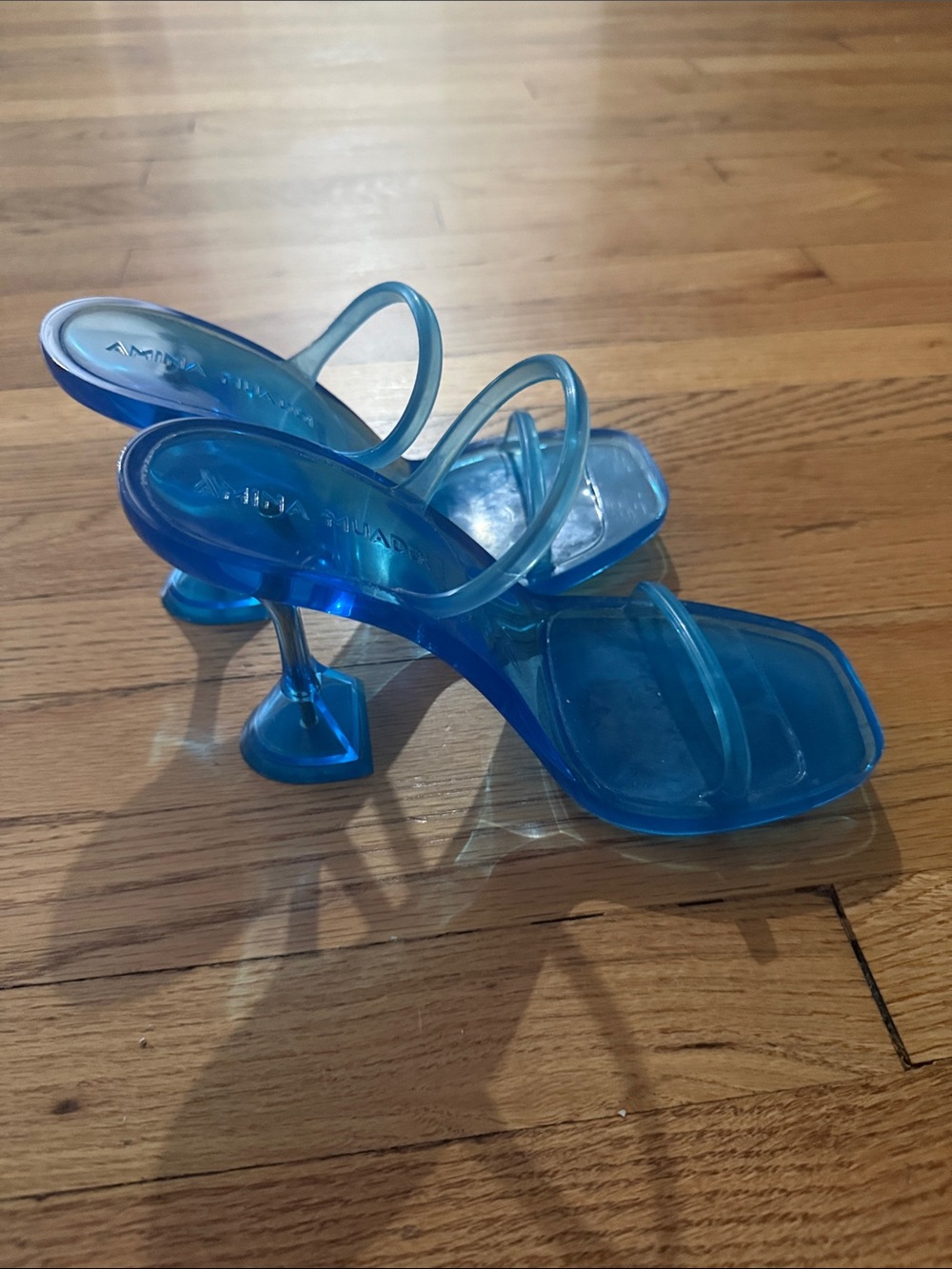 Amina Muaddi Brito 95 PVC sandals Blue